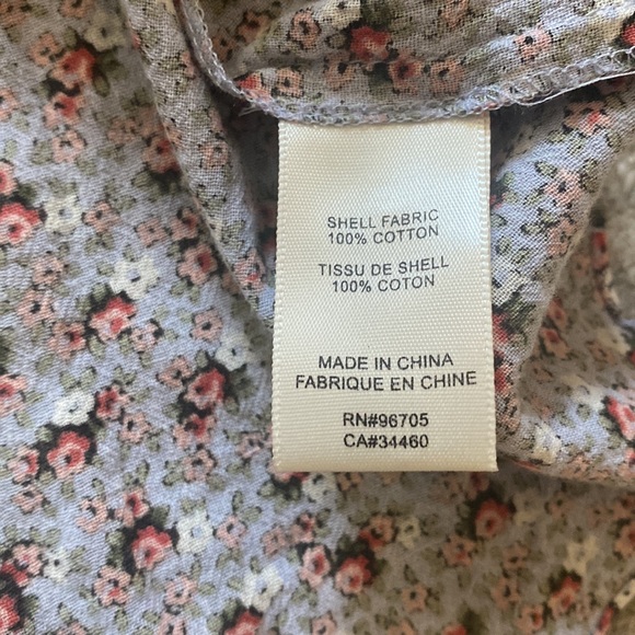 Rebecca Taylor La Vie Floral Ruffle Cotton Blouse - Picture 10 of 10